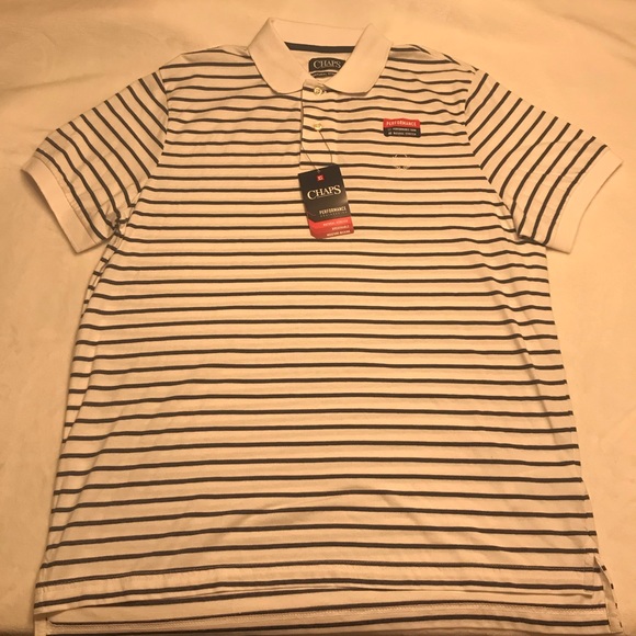 Chaps Other - NWT Men’s CHAPS black stripped POLO